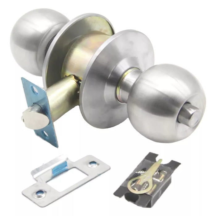 Cerradura de Perilla de Baño Ranura - Botón Color Acero Inoxidable Feiteli