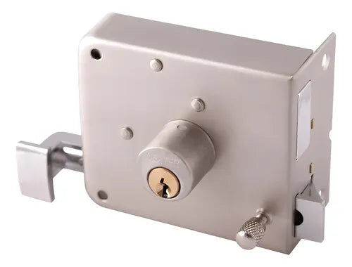 CERRADURA DE SOBREPONER CLASICA DERECHA GRIS