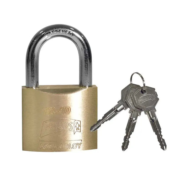 Candado phillips de laton 40 mm llave alta seguridad tipo domino