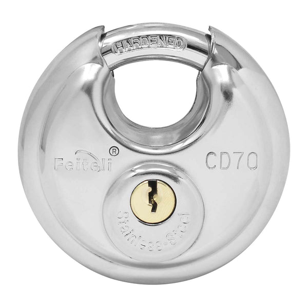 Candado de Disco Feiteli Llave Normal Acero Inoxidable 70 mm